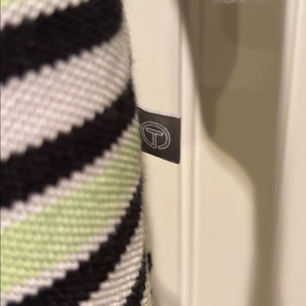 Talbots Black and Green Striped 3/4 Top Size M - Picture 4 of 4